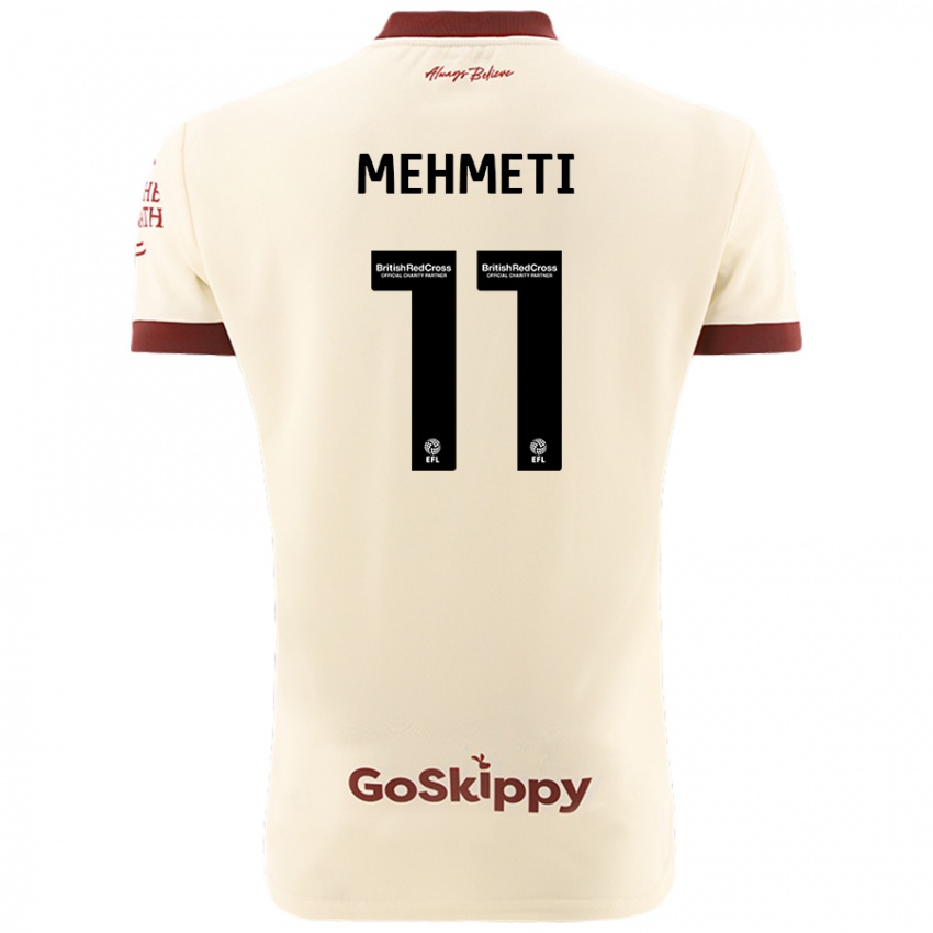 Niño Camiseta Anis Mehmeti #11 Crema Blanco 2ª Equipación 2024/25 La Camisa Perú