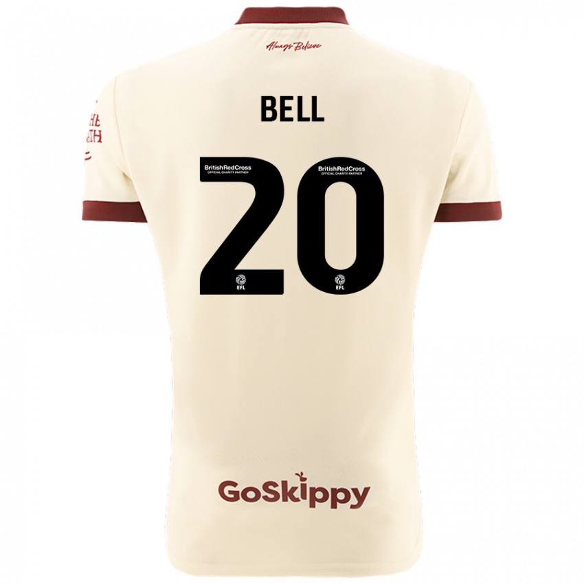 Niño Camiseta Sam Bell #20 Crema Blanco 2ª Equipación 2024/25 La Camisa Perú