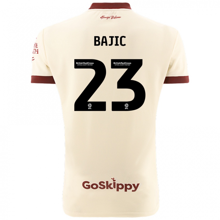 Niño Camiseta Stefan Bajic #23 Crema Blanco 2ª Equipación 2024/25 La Camisa Perú