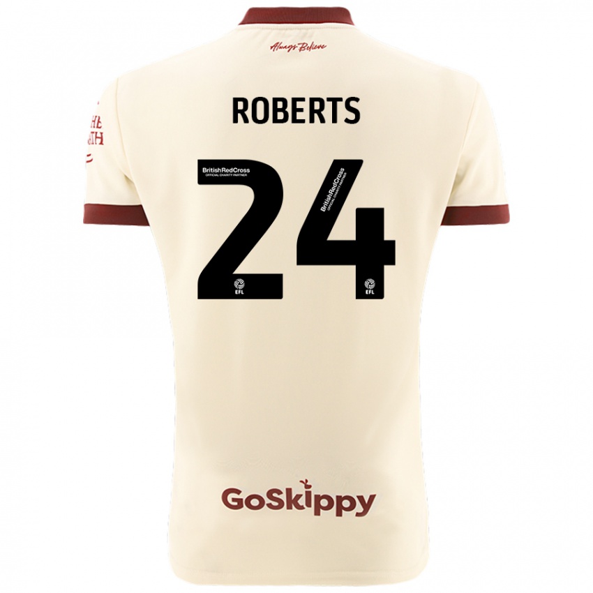 Niño Camiseta Haydon Roberts #24 Crema Blanco 2ª Equipación 2024/25 La Camisa Perú