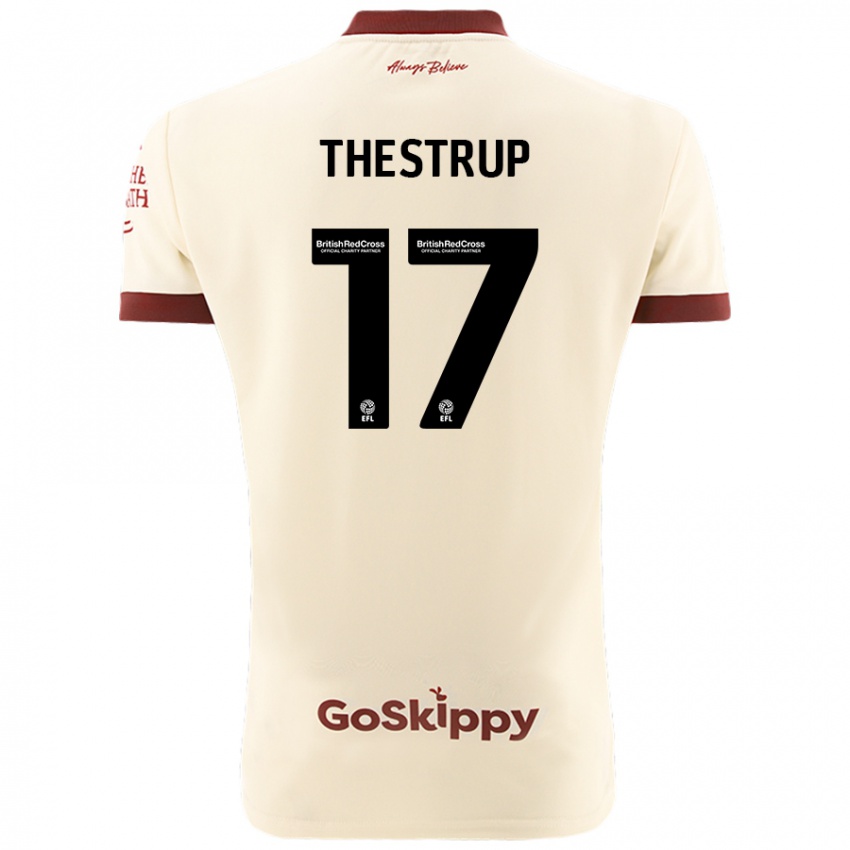 Niño Camiseta Amalie Thestrup #17 Crema Blanco 2ª Equipación 2024/25 La Camisa Perú