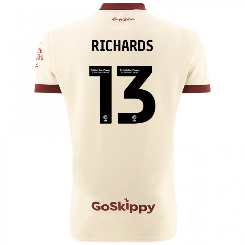 Niño Camiseta Harvey Wiles-Richards #13 Crema Blanco 2ª Equipación 2024/25 La Camisa Perú