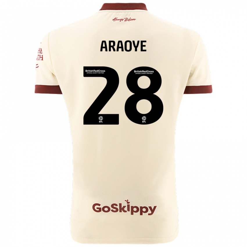 Niño Camiseta Raphael Araoye #28 Crema Blanco 2ª Equipación 2024/25 La Camisa Perú