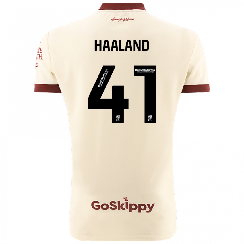 Niño Camiseta Benedicte Haaland #41 Crema Blanco 2ª Equipación 2024/25 La Camisa Perú