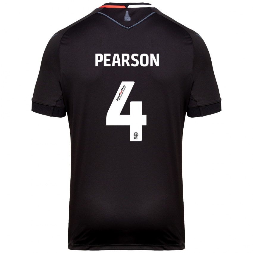 Niño Camiseta Ben Pearson #4 Negro 2ª Equipación 2024/25 La Camisa Perú