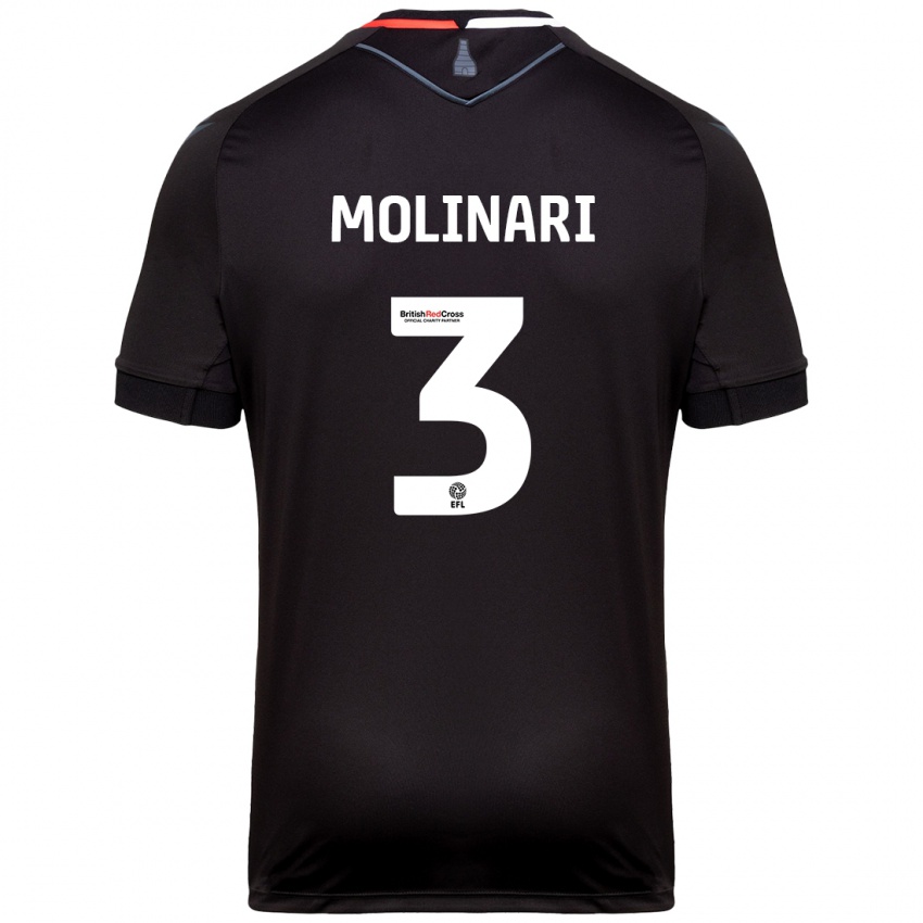 Niño Camiseta Lucia Molinari #3 Negro 2ª Equipación 2024/25 La Camisa Perú