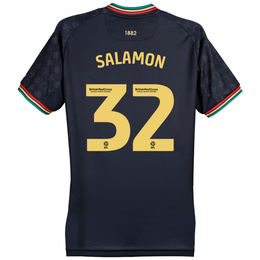 Niño Camiseta Matteo Salamon #32 Azul Marino Oscuro 2ª Equipación 2024/25 La Camisa Perú