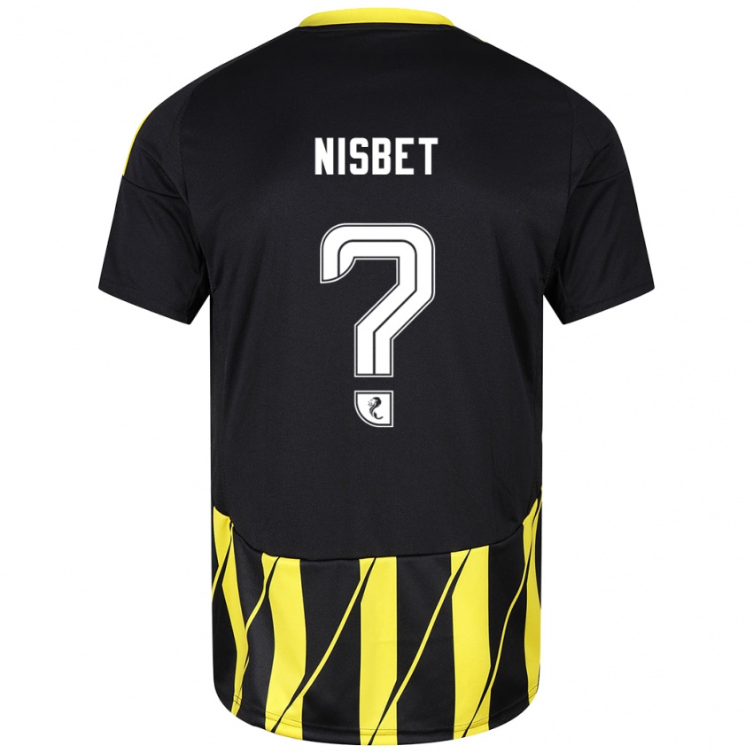 Niño Camiseta Kevin Nisbet #0 Negro Amarillo 2ª Equipación 2024/25 La Camisa Perú