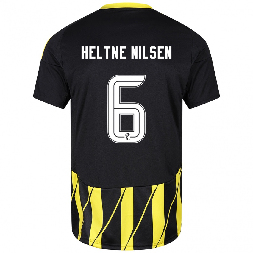 Niño Camiseta Sivert Heltne Nilsen #6 Negro Amarillo 2ª Equipación 2024/25 La Camisa Perú