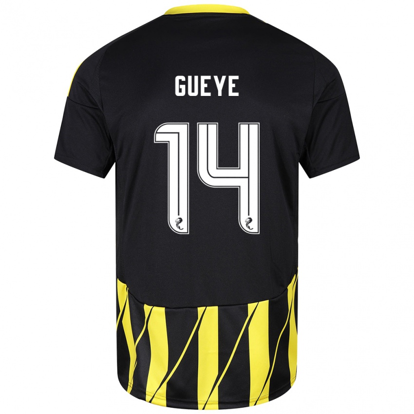 Niño Camiseta Pape Habib Gueye #14 Negro Amarillo 2ª Equipación 2024/25 La Camisa Perú