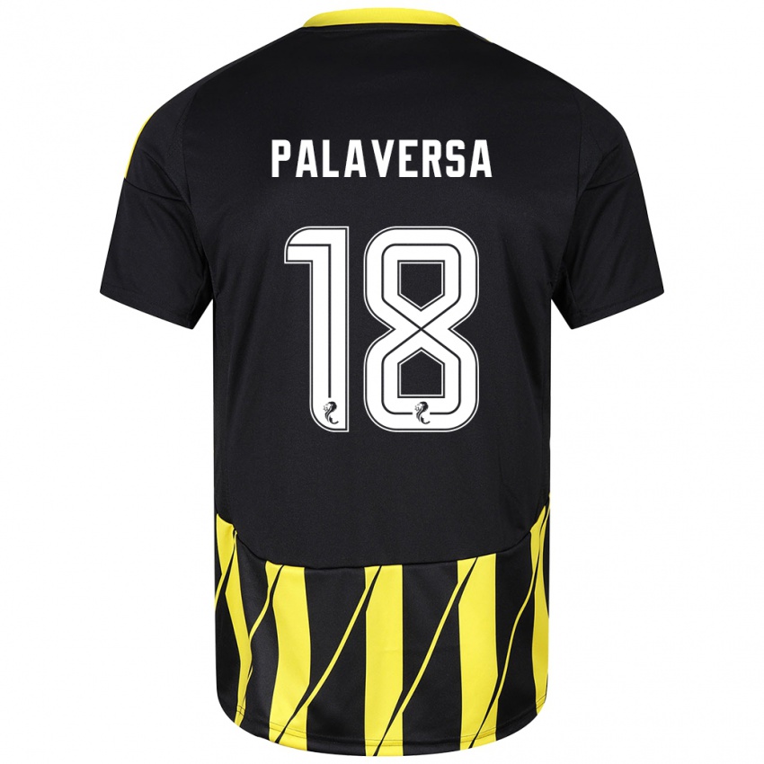 Niño Camiseta Ante Palaversa #18 Negro Amarillo 2ª Equipación 2024/25 La Camisa Perú