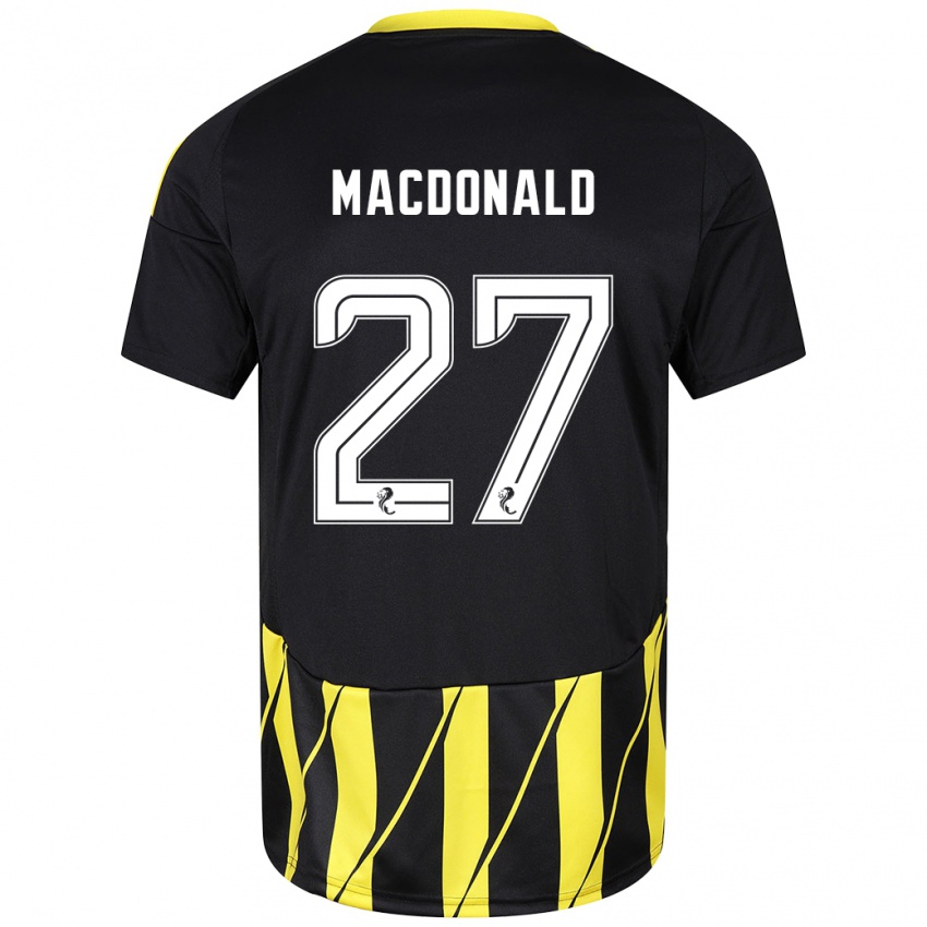 Niño Camiseta Angus Macdonald #27 Negro Amarillo 2ª Equipación 2024/25 La Camisa Perú