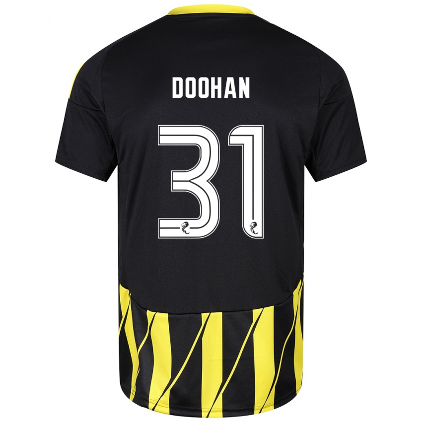 Niño Camiseta Ross Doohan #31 Negro Amarillo 2ª Equipación 2024/25 La Camisa Perú