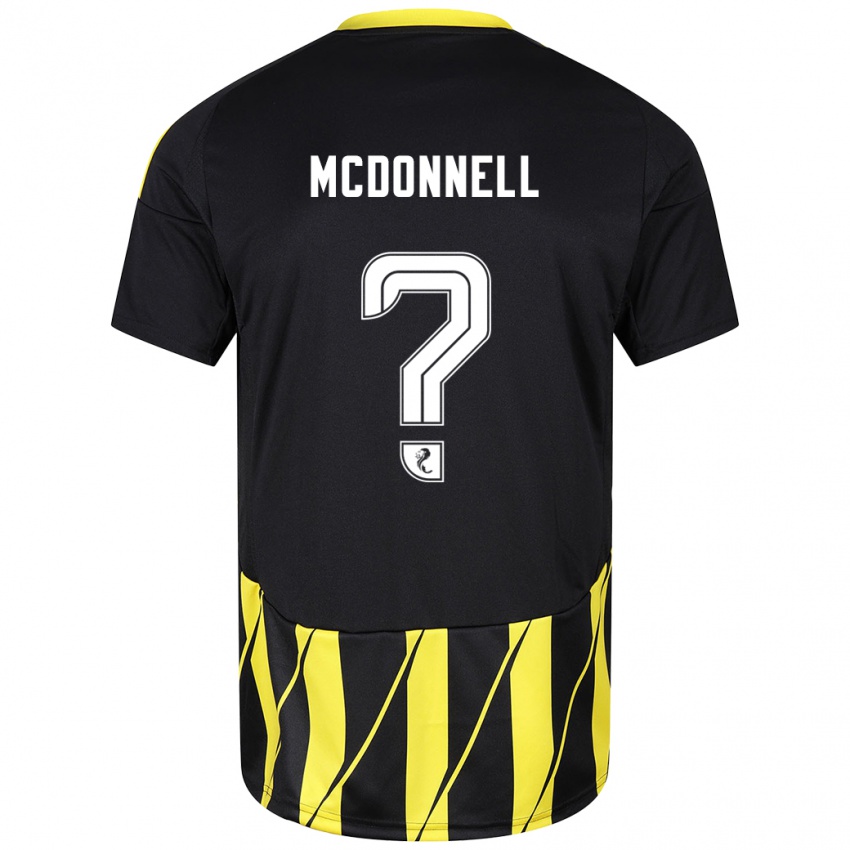 Niño Camiseta Noah Mcdonnell #0 Negro Amarillo 2ª Equipación 2024/25 La Camisa Perú