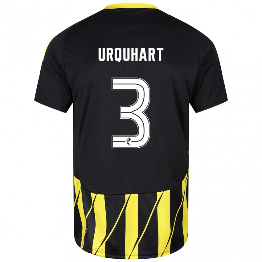 Niño Camiseta Millie Urquhart #3 Negro Amarillo 2ª Equipación 2024/25 La Camisa Perú