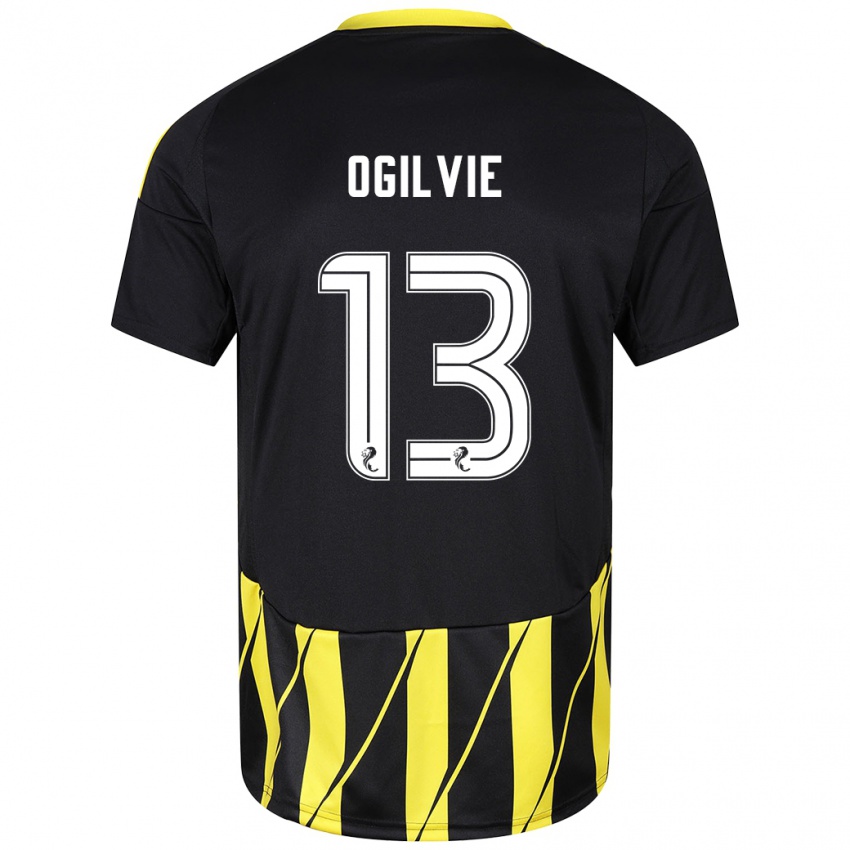 Niño Camiseta Francesca Ogilvie #13 Negro Amarillo 2ª Equipación 2024/25 La Camisa Perú