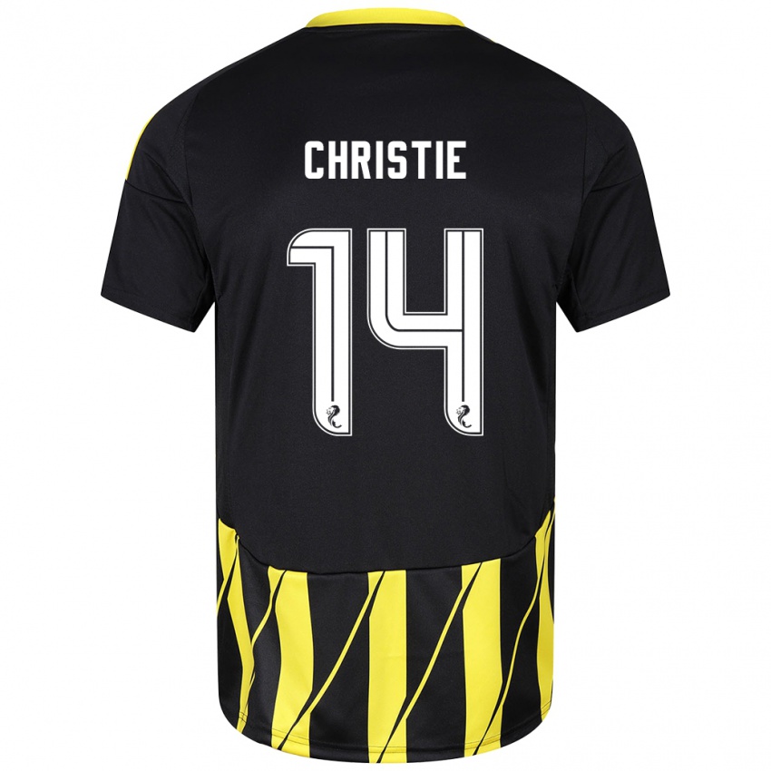 Niño Camiseta Mya Christie #14 Negro Amarillo 2ª Equipación 2024/25 La Camisa Perú