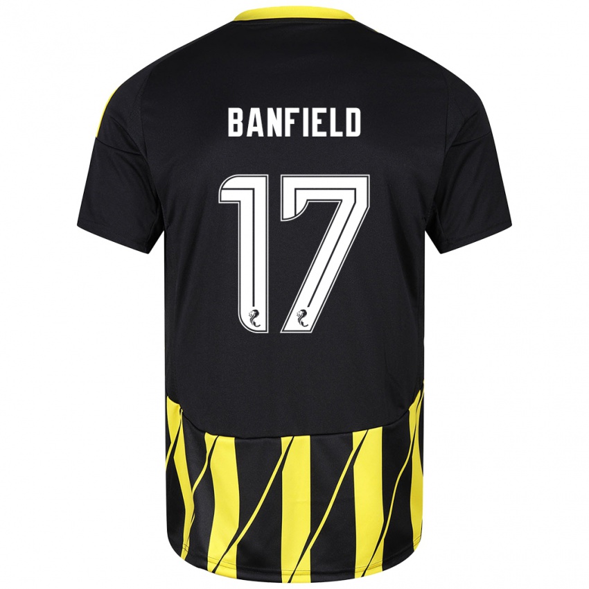 Niño Camiseta Keeley Banfield #17 Negro Amarillo 2ª Equipación 2024/25 La Camisa Perú