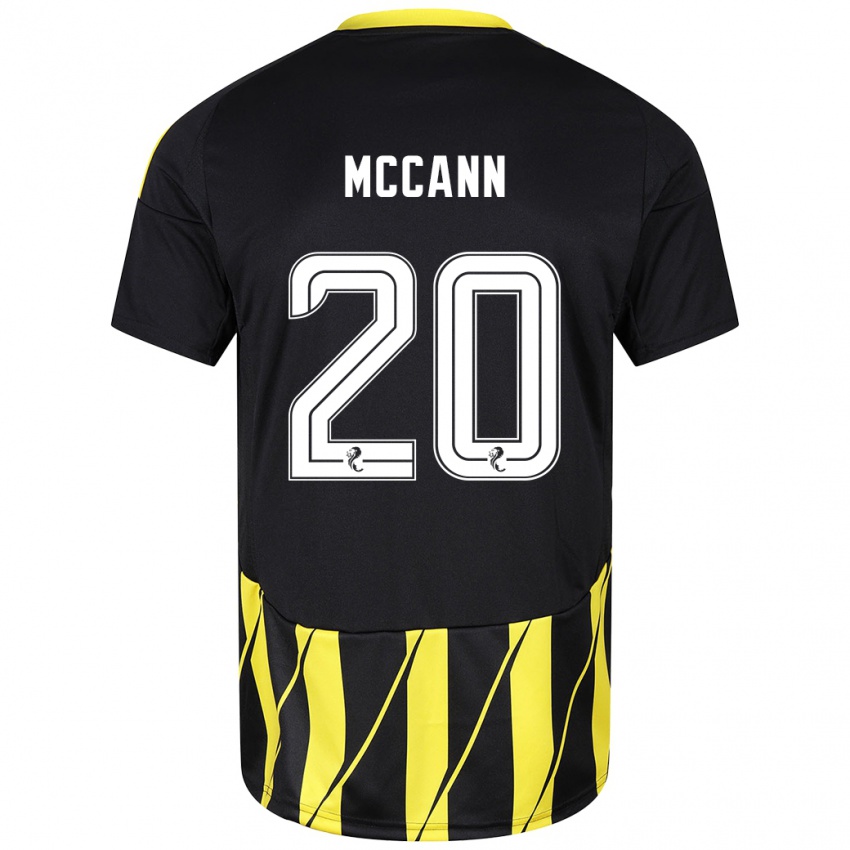 Niño Camiseta Annalisa Mccann #20 Negro Amarillo 2ª Equipación 2024/25 La Camisa Perú