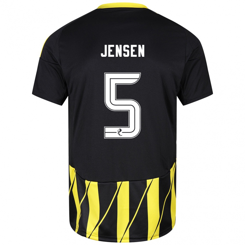 Niño Camiseta Richard Jensen #5 Negro Amarillo 2ª Equipación 2024/25 La Camisa Perú