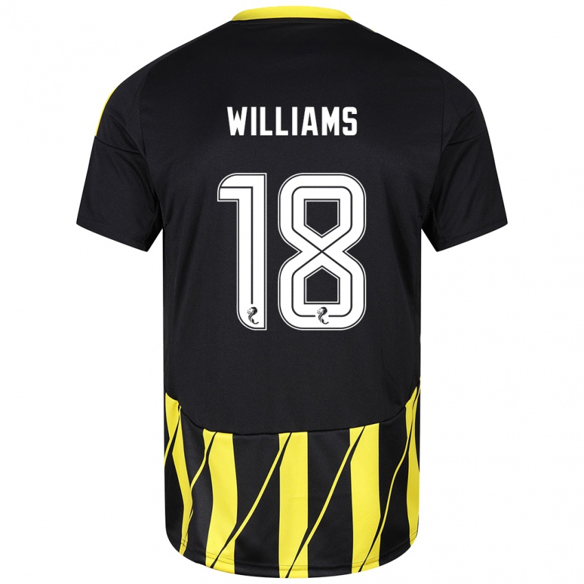 Niño Camiseta Rhys Williams #18 Negro Amarillo 2ª Equipación 2024/25 La Camisa Perú