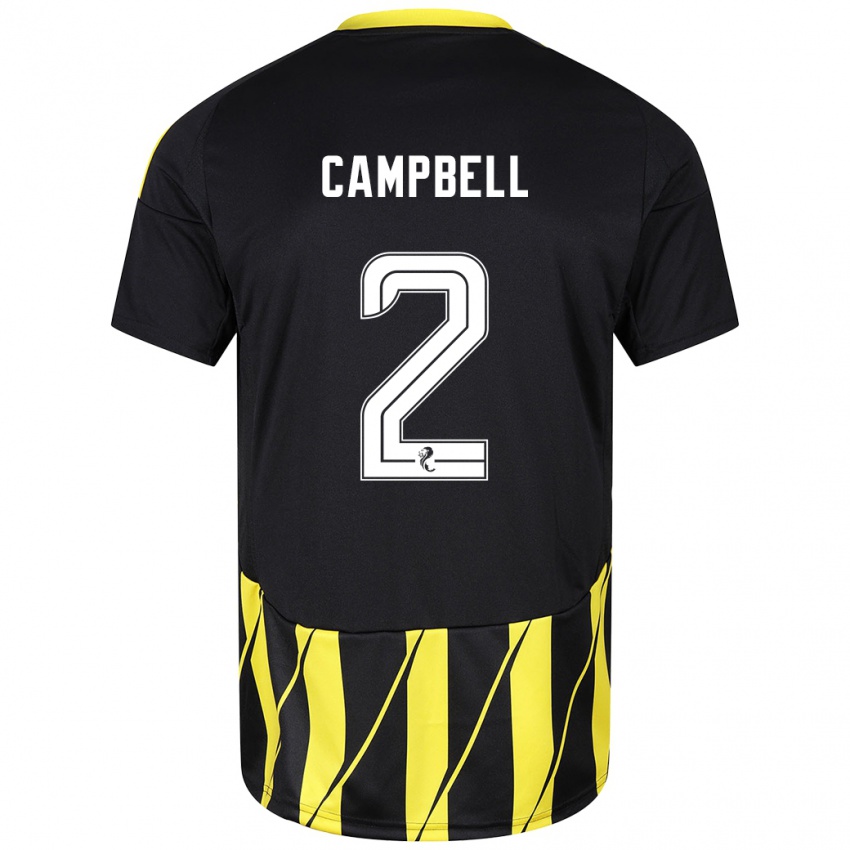 Niño Camiseta Loren Campbell #2 Negro Amarillo 2ª Equipación 2024/25 La Camisa Perú