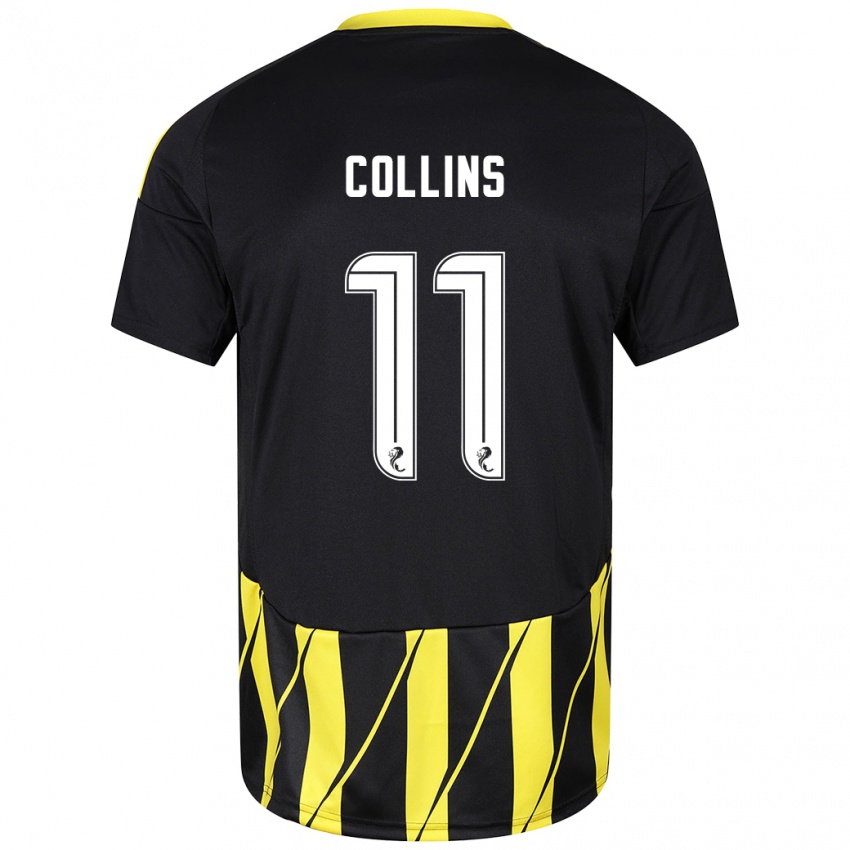 Niño Camiseta Bailley Collins #11 Negro Amarillo 2ª Equipación 2024/25 La Camisa Perú