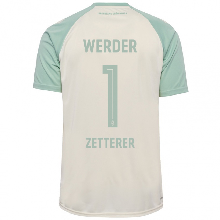 Niño Camiseta Michael Zetterer #1 Blanquecino Verde Claro 2ª Equipación 2024/25 La Camisa Perú