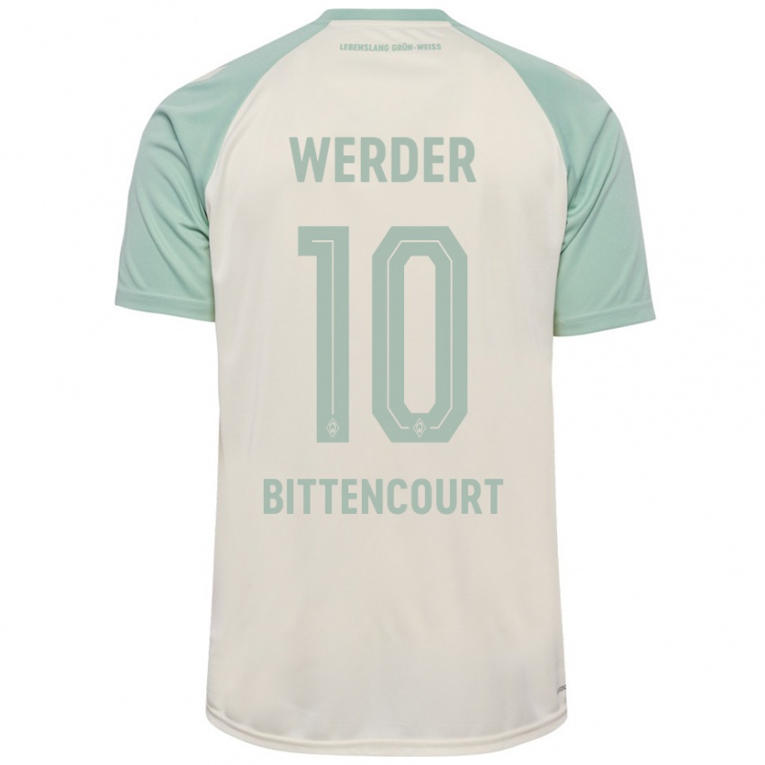 Niño Camiseta Leonardo Bittencourt #10 Blanquecino Verde Claro 2ª Equipación 2024/25 La Camisa Perú