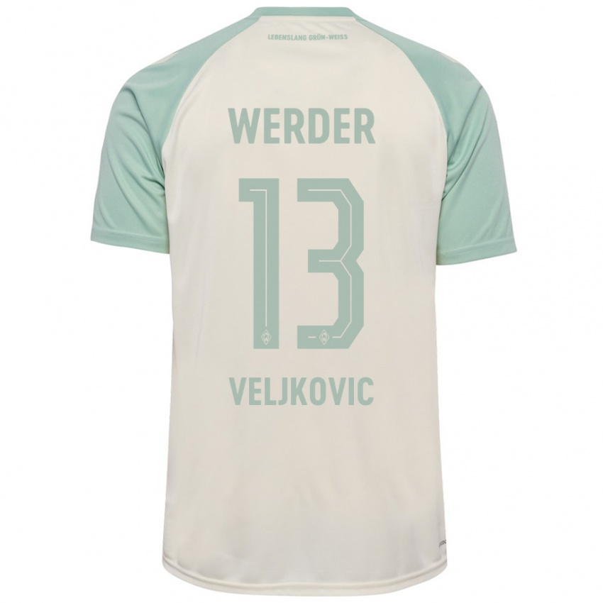 Niño Camiseta Milos Veljkovic #13 Blanquecino Verde Claro 2ª Equipación 2024/25 La Camisa Perú