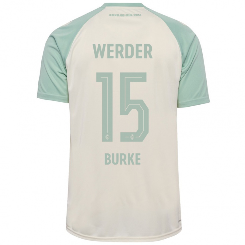 Niño Camiseta Oliver Burke #15 Blanquecino Verde Claro 2ª Equipación 2024/25 La Camisa Perú