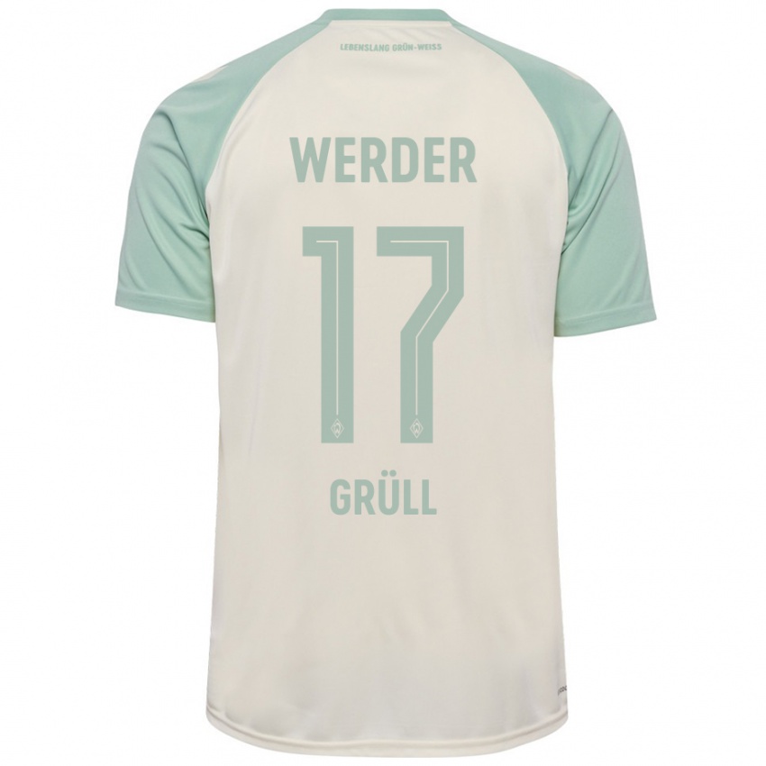 Niño Camiseta Marco Grüll #17 Blanquecino Verde Claro 2ª Equipación 2024/25 La Camisa Perú