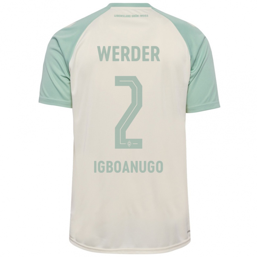 Niño Camiseta David Igboanugo #2 Blanquecino Verde Claro 2ª Equipación 2024/25 La Camisa Perú