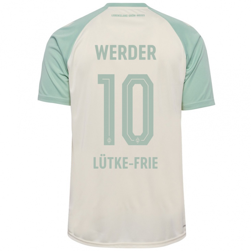 Niño Camiseta Dennis Lütke-Frie #10 Blanquecino Verde Claro 2ª Equipación 2024/25 La Camisa Perú