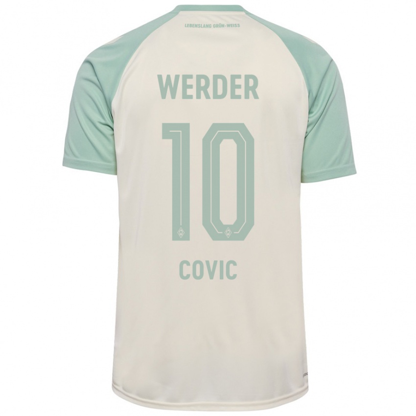 Niño Camiseta Patrice Covic #10 Blanquecino Verde Claro 2ª Equipación 2024/25 La Camisa Perú