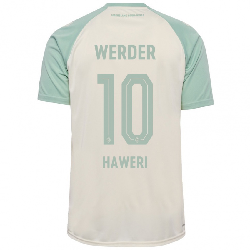 Niño Camiseta Adrian Haweri #10 Blanquecino Verde Claro 2ª Equipación 2024/25 La Camisa Perú