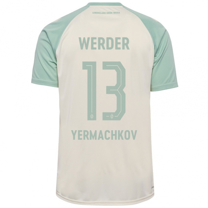 Niño Camiseta Ivan Yermachkov #13 Blanquecino Verde Claro 2ª Equipación 2024/25 La Camisa Perú