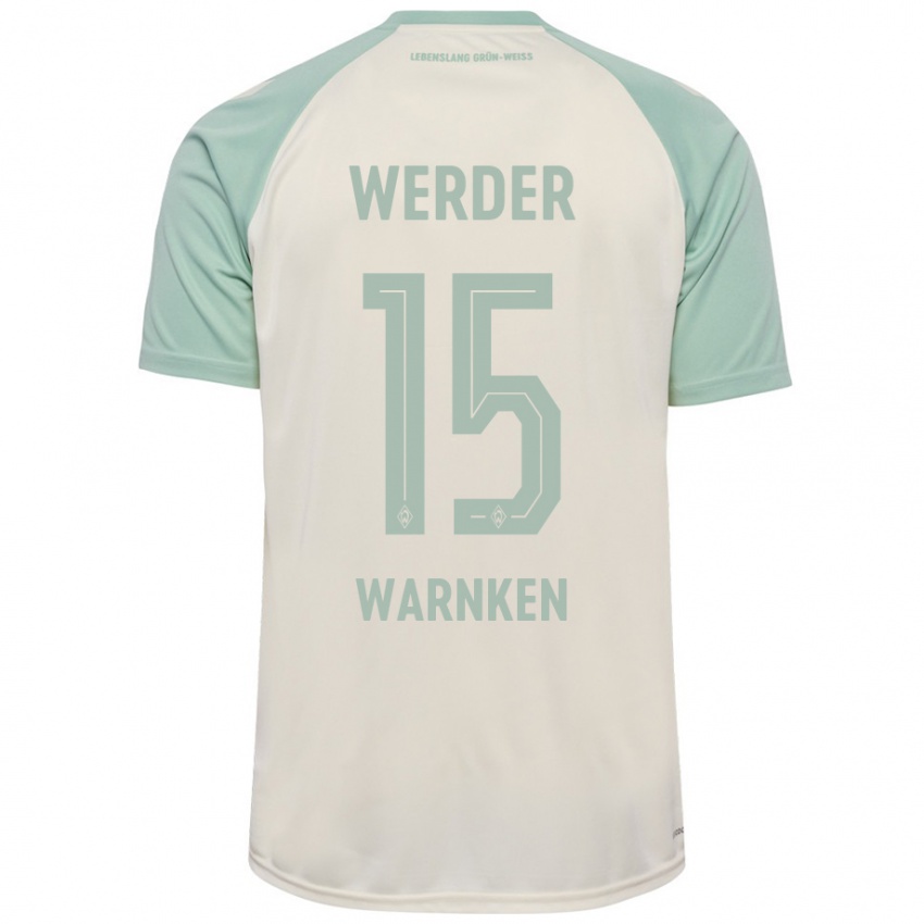 Niño Camiseta Jannes Warnken #15 Blanquecino Verde Claro 2ª Equipación 2024/25 La Camisa Perú