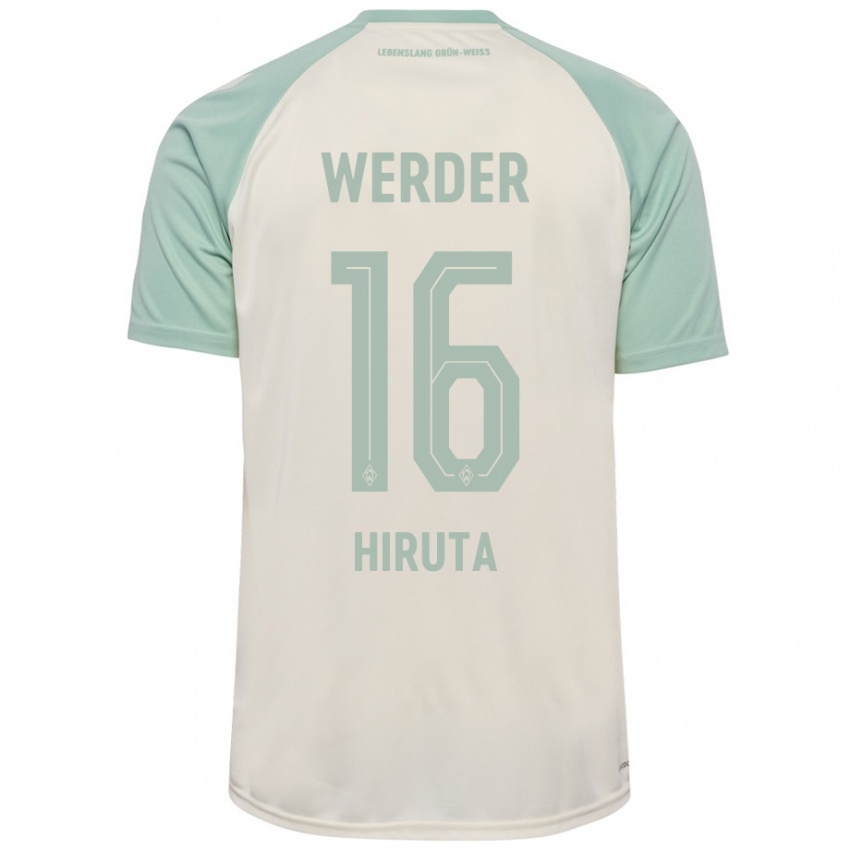 Niño Camiseta Ikumi Hiruta #16 Blanquecino Verde Claro 2ª Equipación 2024/25 La Camisa Perú