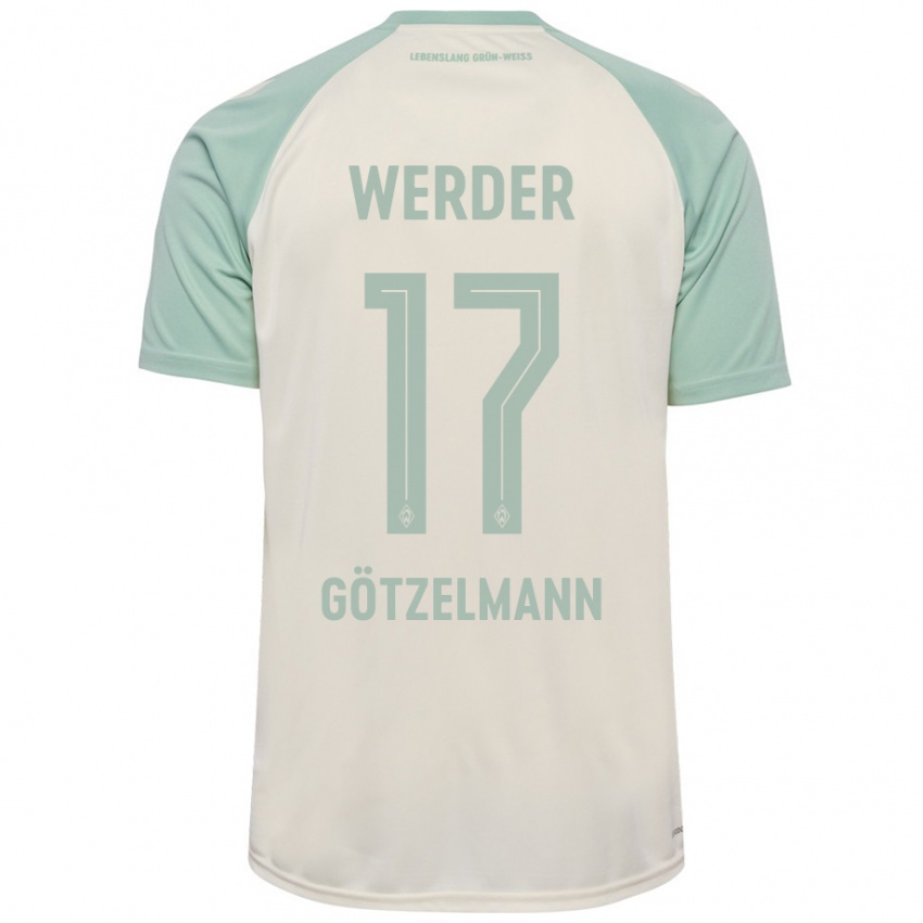 Niño Camiseta Patrick Götzelmann #17 Blanquecino Verde Claro 2ª Equipación 2024/25 La Camisa Perú