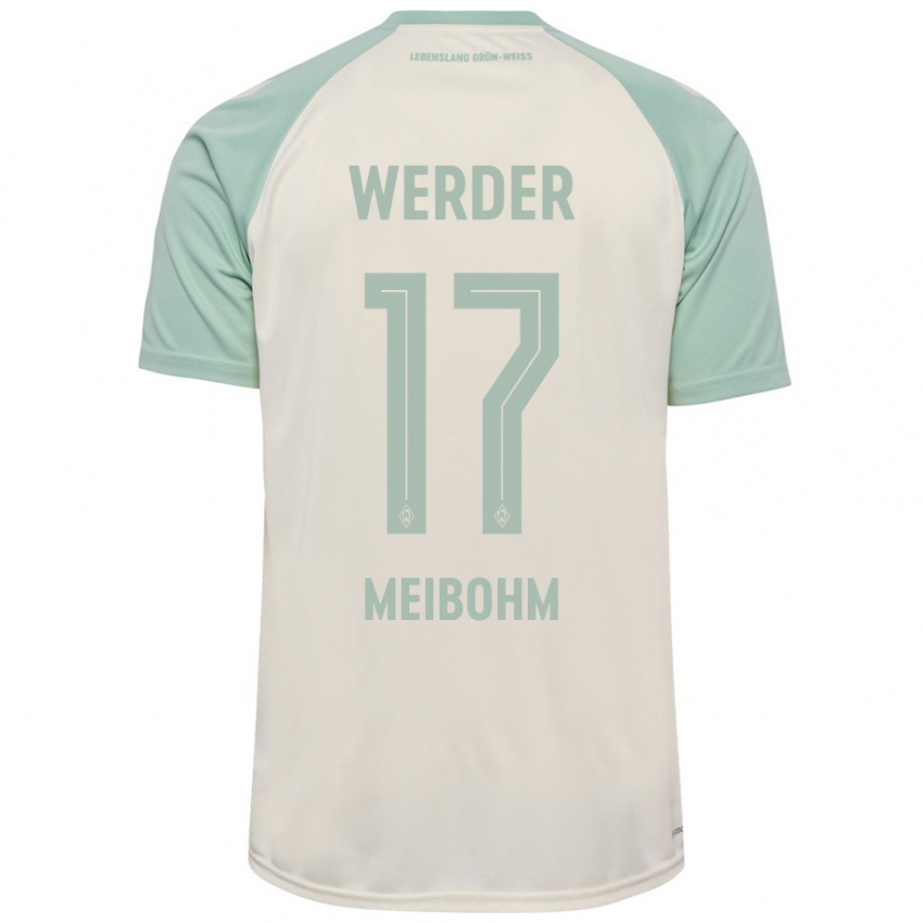 Niño Camiseta Joel Meibohm #17 Blanquecino Verde Claro 2ª Equipación 2024/25 La Camisa Perú