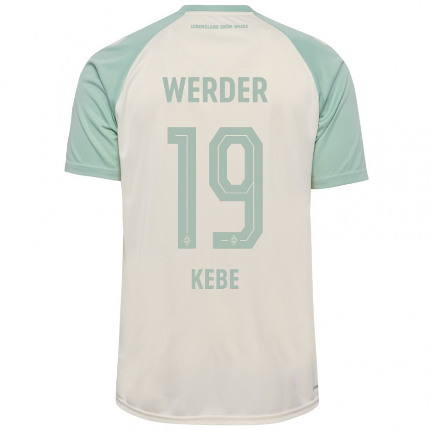 Niño Camiseta David Kébé #19 Blanquecino Verde Claro 2ª Equipación 2024/25 La Camisa Perú