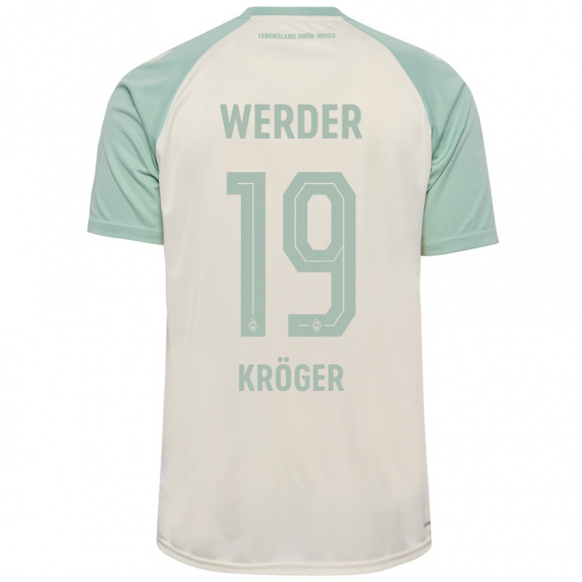 Niño Camiseta Moritz Kröger #19 Blanquecino Verde Claro 2ª Equipación 2024/25 La Camisa Perú