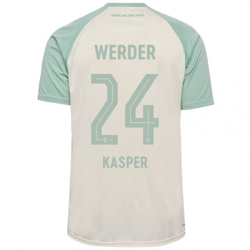 Niño Camiseta Dominik Kasper #24 Blanquecino Verde Claro 2ª Equipación 2024/25 La Camisa Perú