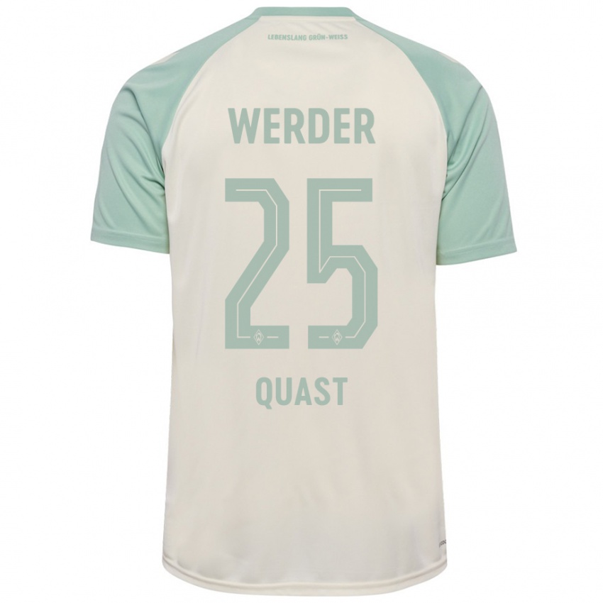 Niño Camiseta Sönke Quast #25 Blanquecino Verde Claro 2ª Equipación 2024/25 La Camisa Perú