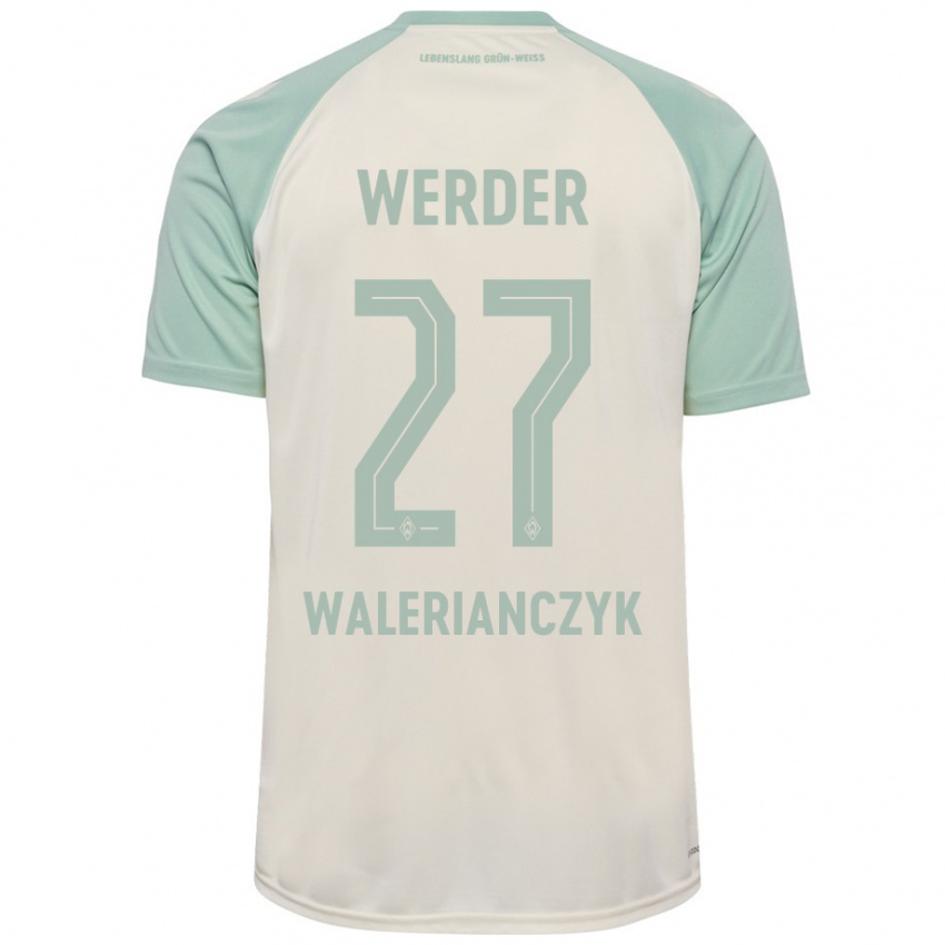 Niño Camiseta Dennis Walerianczyk #27 Blanquecino Verde Claro 2ª Equipación 2024/25 La Camisa Perú