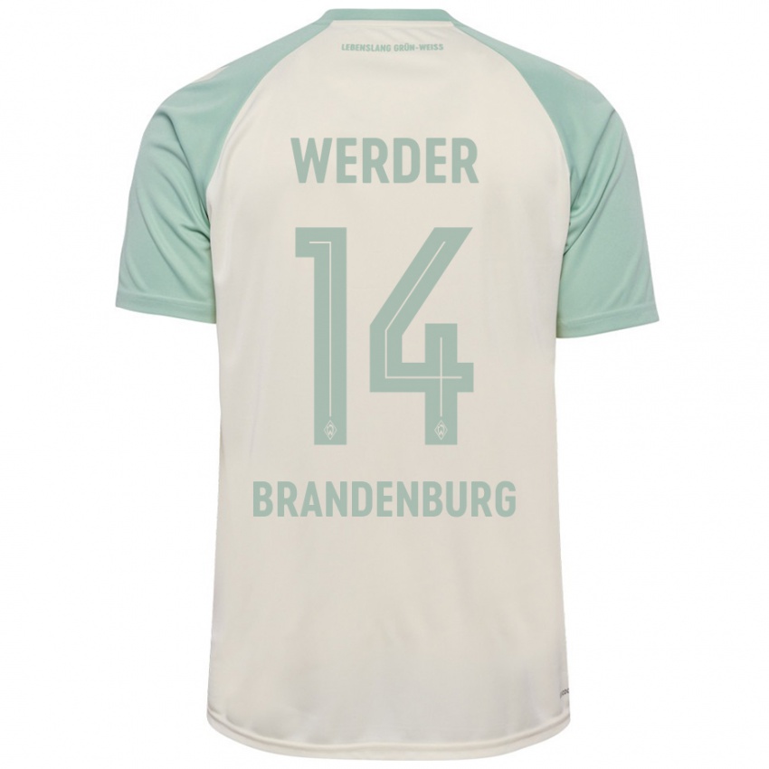 Niño Camiseta Michaela Brandenburg #14 Blanquecino Verde Claro 2ª Equipación 2024/25 La Camisa Perú