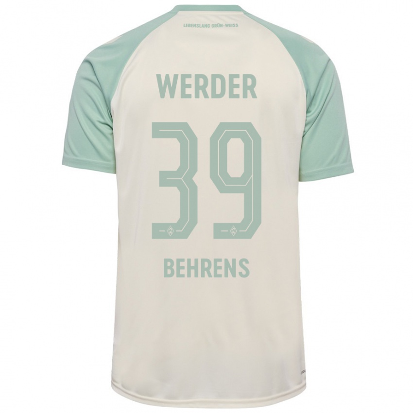 Niño Camiseta Jette Behrens #39 Blanquecino Verde Claro 2ª Equipación 2024/25 La Camisa Perú