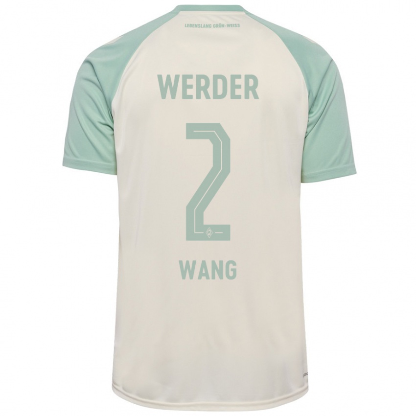 Niño Camiseta Bowen Wang #2 Blanquecino Verde Claro 2ª Equipación 2024/25 La Camisa Perú