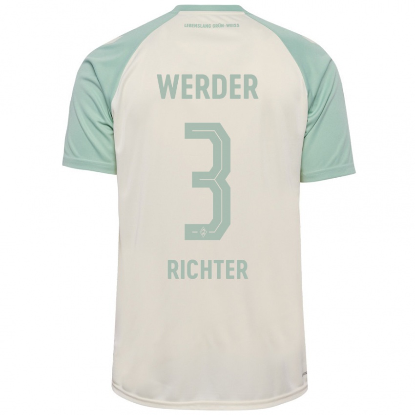 Niño Camiseta Mathis Richter #3 Blanquecino Verde Claro 2ª Equipación 2024/25 La Camisa Perú